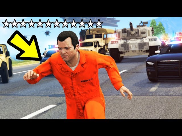 GTA 5 - 12 STAR WANTED LEVEL!! (Can We Escape?)