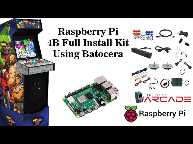 Raspberry Pi 4B Complete Arcade Install Kit Paired With Batocera for The Ultimate Gaming Experience