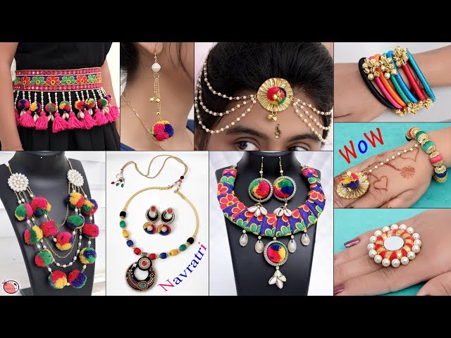 12 Handmade Navratri Jewelry Making !!! Necklace, Ring, Bracelet, Earring