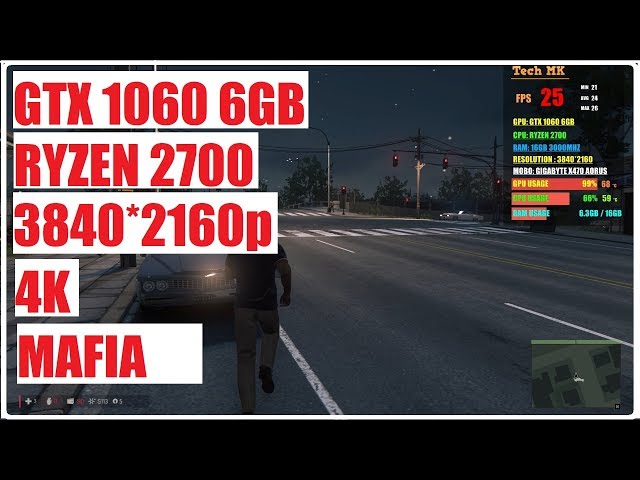 Mafia III | GTX 1060 6GB | Ryzen 2700 | 3480*2160p GAMEPLAY | Tech MK
