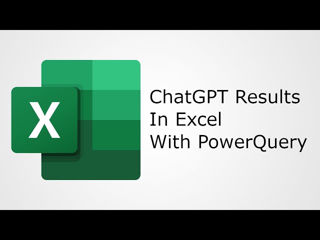 Get Chat GPT Results in Excel with PowerQuery and OpenAI API