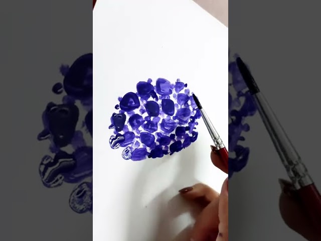 Easy purple hydrangea watercolour painting for beginners! #watercolor #simple #shorts