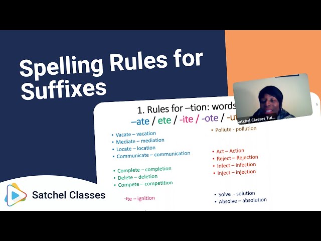 Spelling Rules for Suffixes | English | Satchel Classes