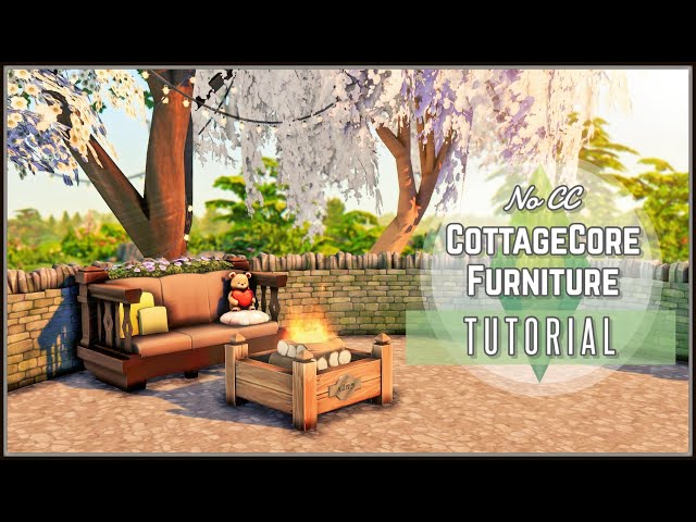 DIY Cottagecore Furniture Tutorial (No CC - No Mods) - TS4 Cottage Living - The Sims 4 Tutorial