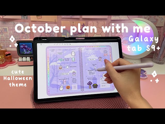 Digital plan with me on Samsung galaxy tab S9 | 🎃 Halloween theme 👻 | Penly app digital planner