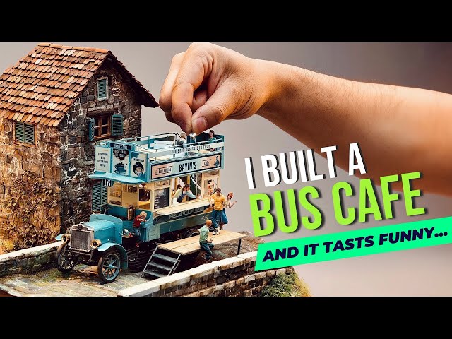 I built a double decker bus cafe, but it tastes funny | Miniature Diorama