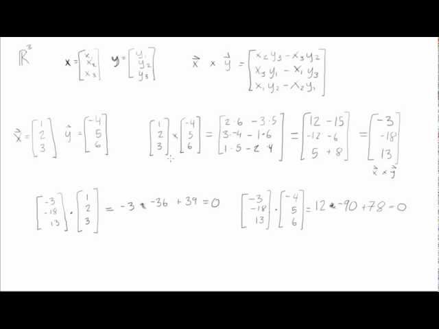 Determine the cross product of two vectors in R^3