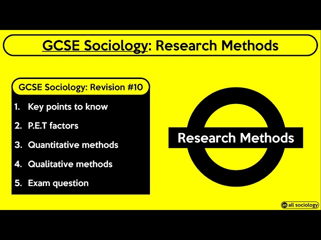 GCSE Sociology Revision from allsociology - Sociological Research Methods (Episode 10)