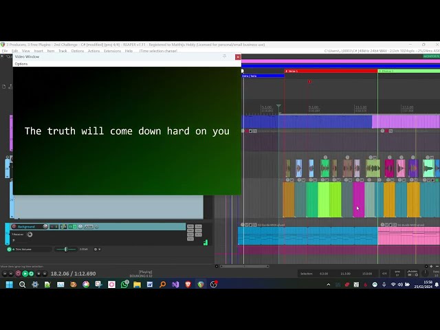How to use Reaper's video window to display lyrics!