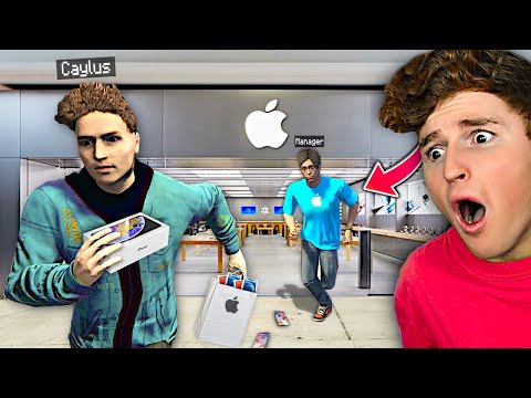 I Stole EVERY IPHONE From APPLE STORE In GTA 5 RP.. (FUNNY)