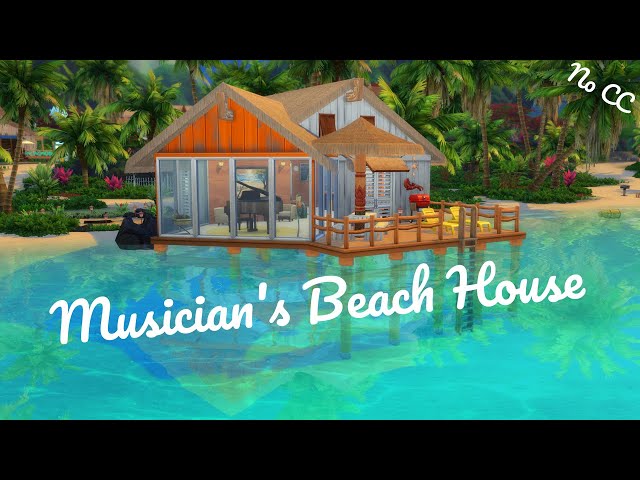 🎵 MUSICIAN'S BEACH HOUSE 🎸 SIMS 4: SPEED BUILD ISLAND LIVING (NO CC)