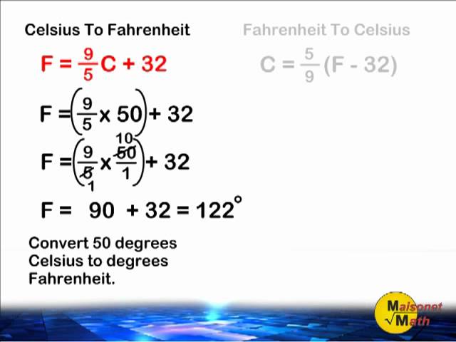 Fahrenheit And Celsius Conversion