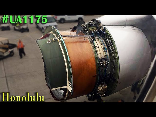 #UA1175 Boeing B772 LOSES ENGINE COWLING over Pacific Ocean!