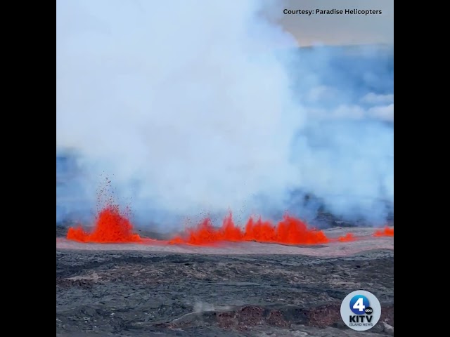 Helicopter tour company captures footage of Mauna Loa eruption | RAW