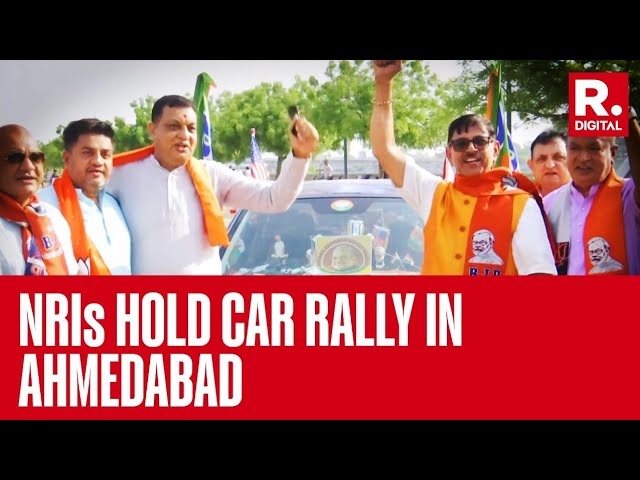 NRIs Hold Car Rally, Support PM Modi In Ahmedabad Ahead Of Lok Sabha Elections In Gujarat
