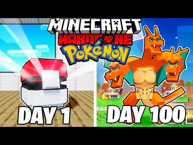 I Survived 100 DAYS as a POKEMON in HARDCORE Minecraft!