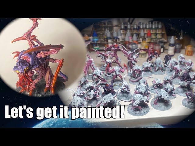 Man rambles on while painting 3d printed aliens