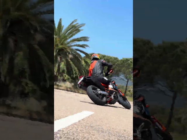 Backing it in to power sliding out on the KTM 690 SMC R