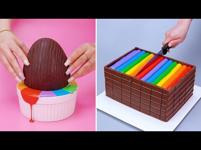 Oddly Satisfying Chocolate Rainbow Cake Idea | So Tasty Chocolate Cake Decorating Tutorial