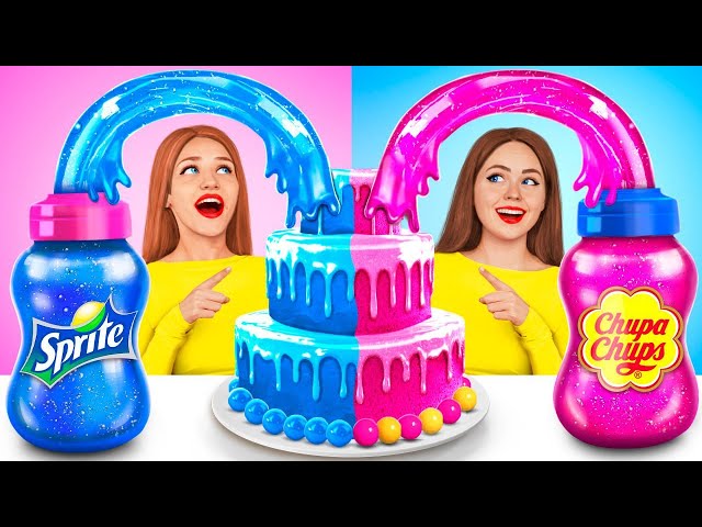 Pink vs Blue Color Food Challenge | Eating Battle with One Colored Food by RATATA BOOM