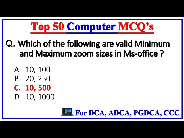 Top 50 Computer Fundamental MCQ Questions with Answer | for DCA, ADCA, PGDCA, CCC, COPA