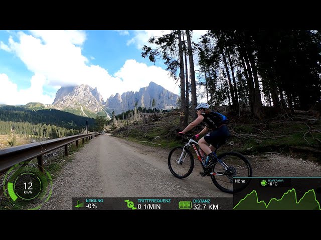 Ultimate 2 hour Scenic MTB Cycling Workout Alps 🚵‍♂️😎 Langkofel Dolomiti Italy Garmin 4K