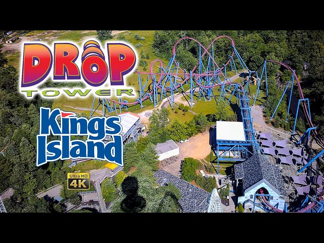 2022 Drop Tower Scream Zone On Ride 4K POV Kings Island