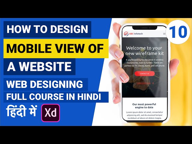 How to Design Mobile View of a Website UI with free ui kit (web designing full course in hindi) #10