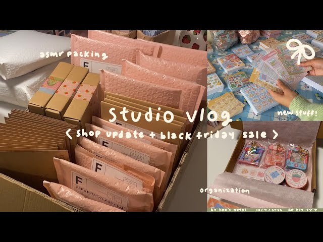 studio vlog 014 🍡 black friday shop update + sale, asmr packing orders