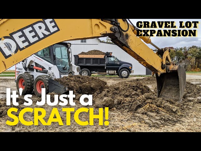 Installing a New Gravel Driveway & Parking Lot + Backhoe/Bobcat Collision on the Jobsite!