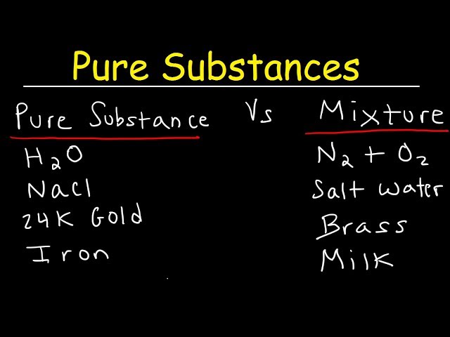 Pure Substances and Mixtures, Elements & Compounds, Classification of Matter, Chemistry Examples,