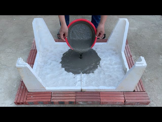 DIY coffee table at home / Amazing idea from 2 foam boxes and cement