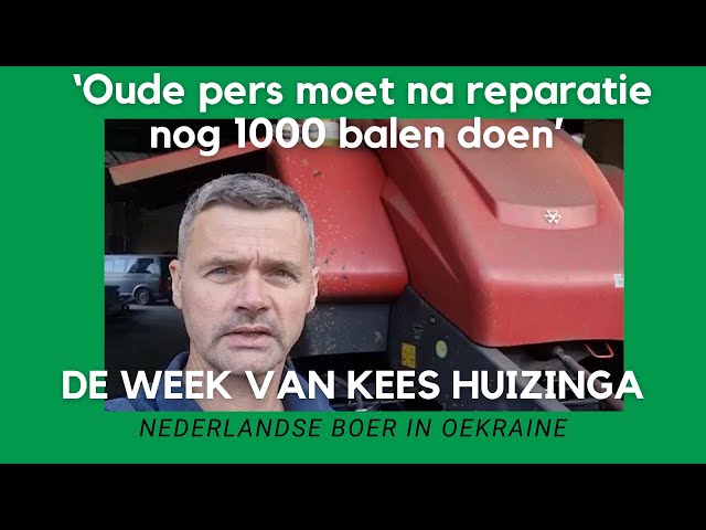 Oekraïne-vlogger Kees Huizinga: 'Oude pers moet na reparatie nog 1000 balen doen'
