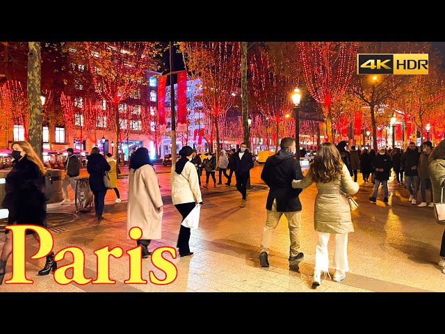 Paris,France 🇫🇷 - Paris Christmas Lights 2021 | Paris walking tour 4K | | Paris 4K | A Walk In Paris