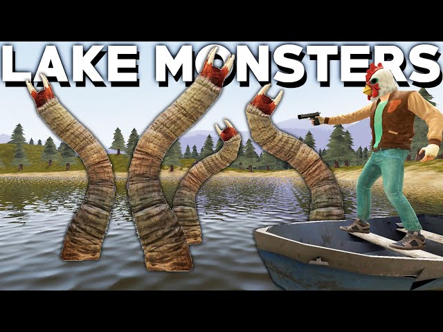 BOATS VS LAKE MONSTERS (Gmod Sandbox) Scary Lake Survival