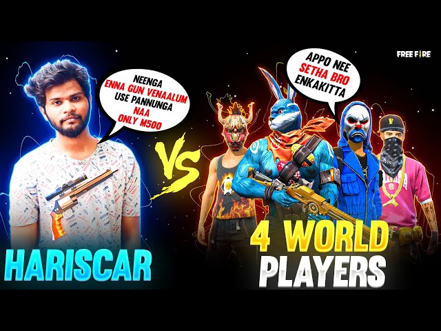 💥 Hariscar Bot 1 vs 4 Hacker Level Player 💥 Hariscar M500 Challenge Only || Enemy All  Gun FreeFire