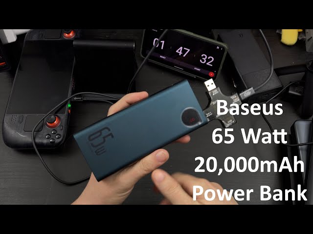 Baseus 65W 20000mAh Laptop Portable Power Bank (Best Steam Deck Battery?!)