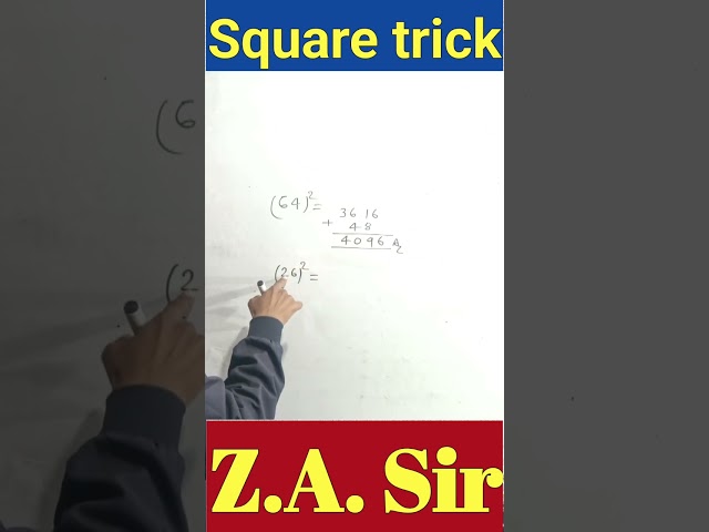 Square tricks | Maths tricks | Simplification tricks | by Z.A. Sir | #shorts #trending #viral