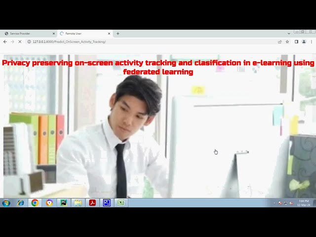 Privacy preserving on screen activity tracking and clasification in elearning using federated learni