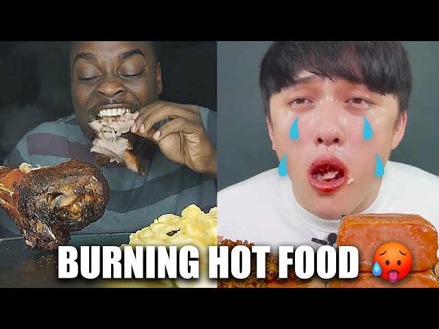 mukbangers eating BURNING HOT food for no reason ✨