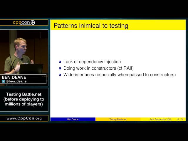 CppCon 2015: Ben Deane “Testing Battle.net (before deploying to millions of players)"