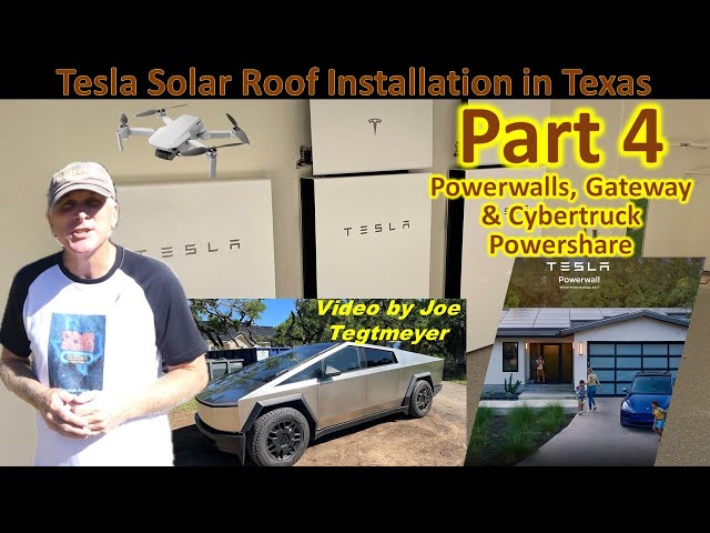 Tesla Solar Roof & Powerwall Installation Part 4 ... Powerwalls, Gateway & Cybertruck Powershare