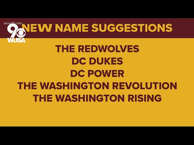 'Last call' for Washington Football Team name submissions | It's A DC Thing