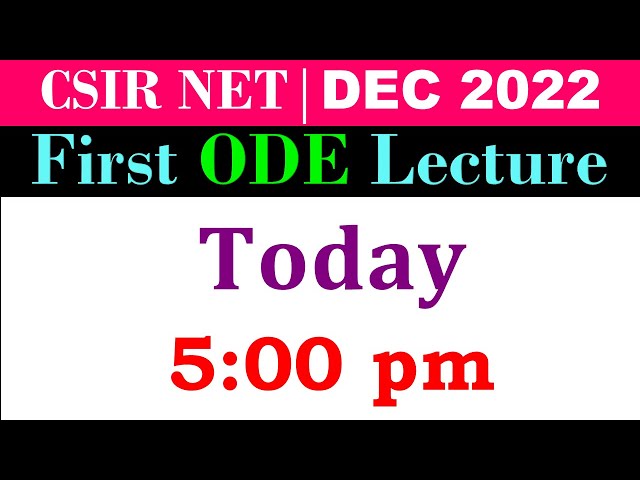 #csirnet #mathematics | Dec 2022 | First Lecture on ODE