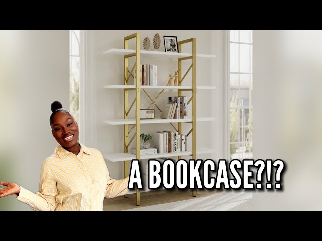 I styled my dining room with a white and gold bookcase
