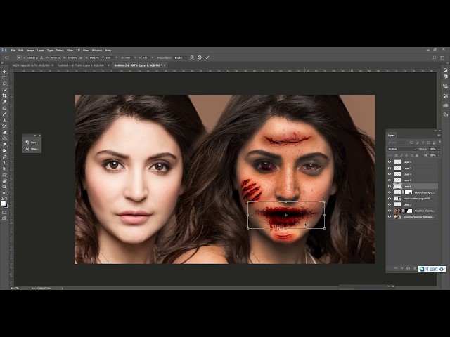 डरावना चेहरा कैसे बनाएं | How to create horror face in Photoshop | Photo Editing  Anushka pari movie