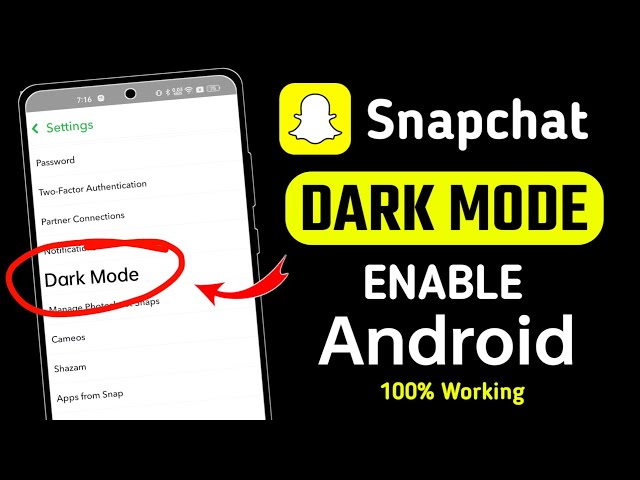 Snapchat dark mode Android | How to enable dark mode on snapchat | Snapchat Dark mode