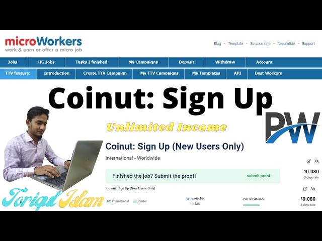 How to do Coinut Sign Up on Picoworker==Microworker Task==Online Earning==Picoworker Task