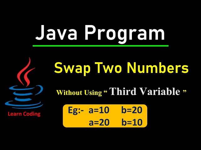 swapping of two numbers without using third variable in java | Learn Coding