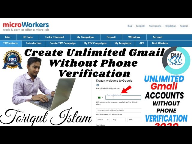 Microworker Task  How to create unlimitted Gmail In Mobile  Online Income